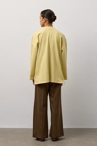 Sarı Oversize Kesim Uzun Kollu Basic T-Shirt