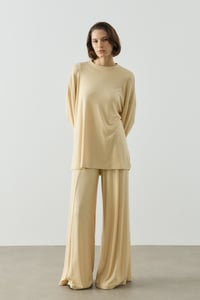 Sarı Oversize Uzun Kol Basic Body