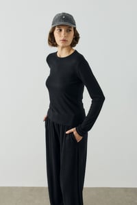 Siyah Basic Uzun Kollu Body