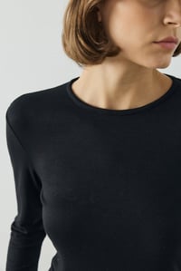 Siyah Basic Uzun Kollu Body