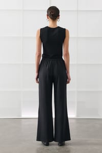 Siyah Bol Paça Basic Pantolon