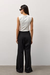 Siyah Linea Geniş Paça Pantolon