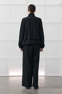 Siyah Oversize Dik Yakalı Bomber Ceket