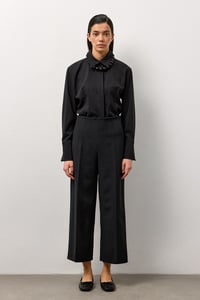 Siyah Pens Detaylı Culotte Pantolon