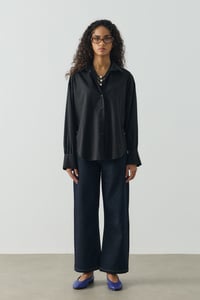 Siyah Relaxed Fit Basic Gömlek