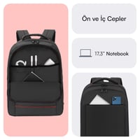 MACK MCC-007 17.3 OFFICE Notebook Sırt Çantası Siyah