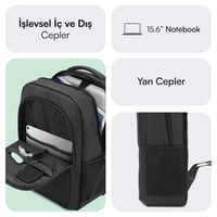 MACK MCC-505BG 15.6 Move Notebook Sırt Çantası Siyah Gri