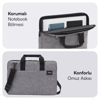 MACK MCC-704 15.6 City Fit Eco Notebook Çantası Gri