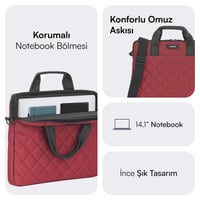 MACK MCC-902 14.1 iksy Notebook Çantası Kırmızı
