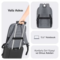 MACK MCE-1104 15.6 UNICITY Eco Notebook Sırt Çantası Gri