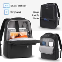 MACK MCE-1202 15.6 OFFICE Pro-1 Eco Notebook Sırt Çantası Siyah