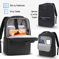 MACK MCE-1203 15.6 OFFICE Pro-2 Eco Notebook Sırt Çantası Siyah