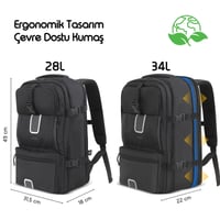 MACK MCE-1205 17.3 EXPLOR 28 Litre Eco Seyahat Sırt Çantası Siyah