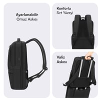 MACK MCE-1212 16 OFFICE Pro-3 Eco Notebook Sırt Çantası Siyah