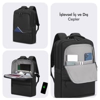 MACK MCE-1212 16 OFFICE Pro-3 Eco Notebook Sırt Çantası Siyah