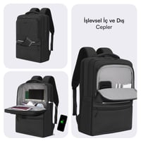 MACK MCE-1213 16 OFFICE Pro-4 Eco Notebook Sırt Çantası Siyah