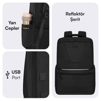 MACK MCE-1213 16 OFFICE Pro-4 Eco Notebook Sırt Çantası Siyah