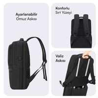 MACK MCE-1213 16 OFFICE Pro-4 Eco Notebook Sırt Çantası Siyah