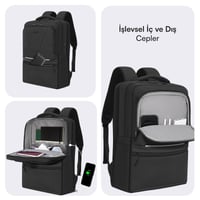 MACK MCE-1213 16 OFFICE Pro-4 Eco Notebook Sırt Çantası Siyah