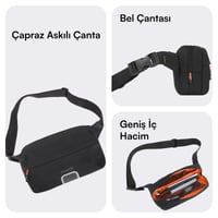 MACK MCE-1226 EXPLOR Crossbody Seyahat Çantası Siyah