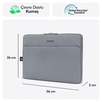 MACK MCE-1502 14.1 NOVA Eco Notebook Sleeve Gri