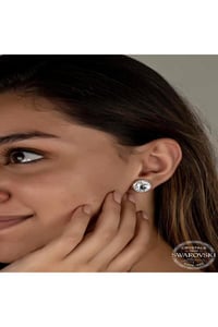 925 Ayar Crystal Taşlı Gümüş Çivili Kadın Küpe