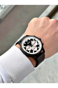 Fonksiyonlu Deri Kordon Siyah Renk 24 Ay Garantili Erkek Kol Saati 1347.B01