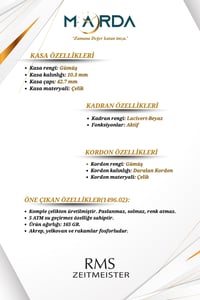 Fonksiyonlu Gümüş-Lacivert Renk Çelik Kordon Çelik Kasa Erkek Kol Saati 1496.02MR