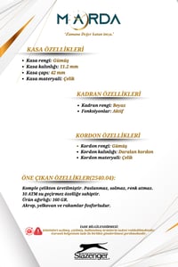 Fonksiyonlu Gümüş Renk 10 ATM Su Geçirmezlik Çelik Kasa Erkek Kol Saati 2540MR
