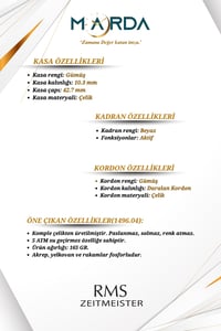 Fonksiyonlu Gümüş Renk Çelik Kordon Çelik Kasa Erkek Kol Saati 1496.04MR