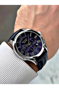 Function Fonksiyonlu Lacivert Renk 3 Atm Su Geçirmez Deri Kordon Erkek Kol Saati
