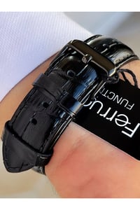 Function Fonksiyonlu Siyah Renk 3 Atm Su Geçirmez Deri Kordon Erkek Kol Saati