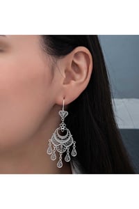 Gümüş Ayyıldız Telkari Sallantılı Kadın Küpe  T8287MR