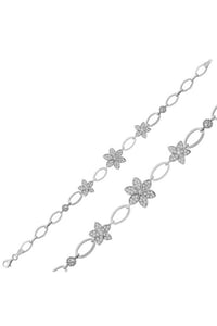 Gümüş Çiçekli  Bileklik  BR0460596MR