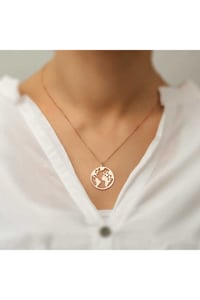 Gümüş Rose Dünya Kolye  T4194MR