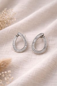 Işıltı  Damlası Gümüş Küpe  Silver