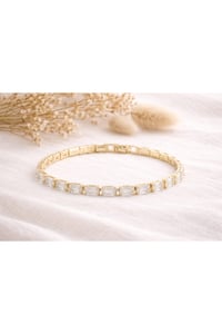 VIP 14 K Baget Taşlı Gold Tennis Bileklik Gold