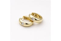 Vıp 14 K Bombeli Taşlı Halka Küpe (12 Mm) Gold   