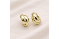 Vıp 14K Kalın Halka Küpe (30 Mm) Gold   