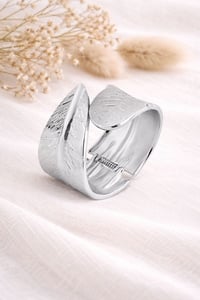 VIP Yaprak Formlu Silver Kelepçe Bileklik Silver