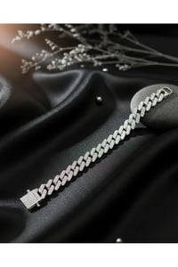 Vıp Zirve Işıltısı Kalın Zincir Gümüş Bileklik Silver