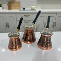 Bakır 3'lü Parazit Oyma Klasik Cezve