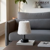 Beyaz Peluş Masa & Gece Lambası