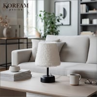 Beyaz Peluş Masa & Gece Lambası