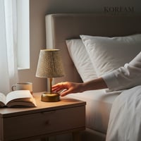 Krem Hazeran Görünümlü Başlık Kablosuz Pilli Masa & Gece Lambası