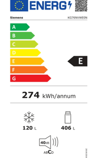 SİEMENS KG76NVWE0N 526 Lt No-Frost Kombi Tipi Buzdolabı