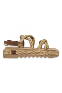 Bohonomad Bodrum Mid Platform Kadın Bej Sandalet BOD0012-MP