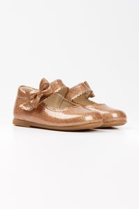 Paqpa Doria Kız Bebek Soft Tabanlı Bronz Simli Rugan Babet AB1001-14