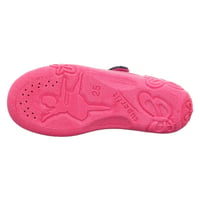 Superfit Belinda Kız Çocuk Ev Kreş Ayakkabısı Çiçek Desenli - Lacivert Pembe 800288-8100