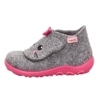 Superfit Happy Octi Kız Çocuk Gri Pembe Keçe Panduf Kedi 006295-2500